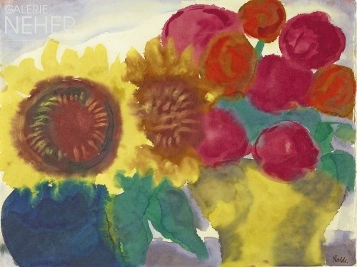 Emil Nolde, Sunflowers with Peonies, (ca. 1930)
