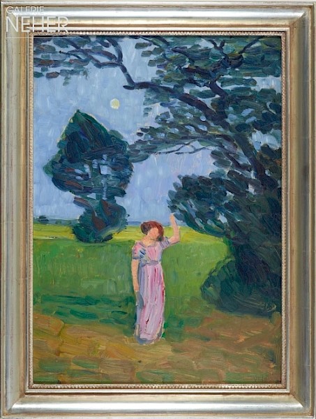 Otto Modersohn, Summer Evening with Moon, Louise Modersohn-Breling, (1911)