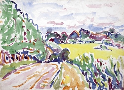 Ernst Ludwig Kirchner, Landschaft mit Bäumen, (1907)