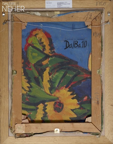 Ernst Ludwig Kirchner, Mädchenkopf mit Holzfigur am Fenster, (1919/20)